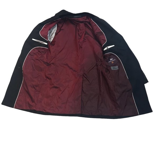 M&S Mens Wool Rich Overcoat Jacket Black Chest 38-40" Velvet Collar Business - Picture 8 of 12